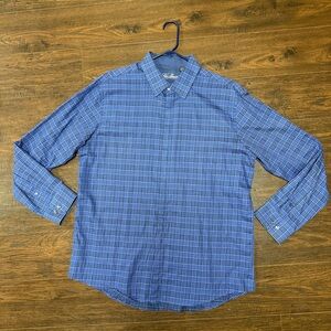 Van HeUSEN Blue Plaid Men's button down Shirt